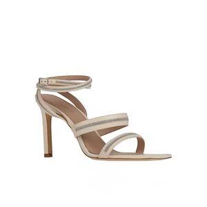 PESERICO Strappy High Heel Leather Sandal with Ankle Wrap MADE IN ITALY